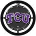 TCU Horned Frogs 11.5'' Suntime Premium Glass Face Carbon Fiber Wall Clock