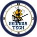 Georgia Tech Yellow Jackets 11.5'' Suntime Premium Glass Face Traditional Logo Wall Clock