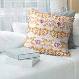 Tampa Bay Throwback Football Baroque Pattern Accent Pillow-Faux Linen