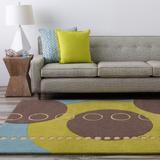 Hand-tufted Contemporary Multi Colored Geometric Circles Mayflower Wool Abstract Area Rug - 9'9" Square - 9'9" Square