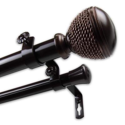InStyleDesign Plait 1 inch Diameter Adjustable Double Curtain Rod