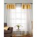 White with Gold Satin Tab Top Sheer Tissue Curtain / Drape / Panel-84"-Piece