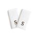 Authentic Hotel and Spa 2-piece White Turkish Cotton Hand Towels with Brown Block Monogrammed Initial