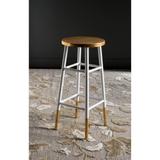 SAFAVIEH 30-inch Emery White/ Gold Bar Stool - 13.5" x 13.5" x 30"