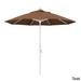 California Umbrella 9' Rd. Aluminum Patio Umbrella, Deluxe Crank Lift with Collar Tilt, White Frame Finish, Sunbrella Fabric