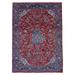 FineRugCollection Semi-antique Kashan Red/ Blue Wool Rug (7'10 x 10'10) - 7'10" x 10'10"