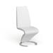 Modern White Polyurethane Leather Dining Chair - N/A
