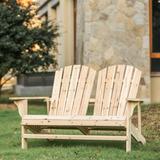 PATIO FESTIVAL Wooden Adirondack Loveseat