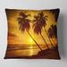 Designart 'Beach Sunset in Island Barbados' Modern Seascape Throw Pillow