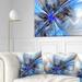 Designart 'Symmetrical Large Blue Fractal Flower' Floral Throw Pillow