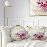 Designart 'Pink Peony in Vintage Style' Floral Throw Pillow