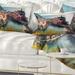 Designart 'Vernazza Bay Aerial View' Seascape Throw Pillow