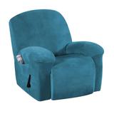 Enova Home Real Velvet Spandex Recliner Chair Slipcover with Elastic Bottom Side Pocket