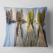 Designart 'Houses on Small Island Panorama' Modern Seascape Throw Pillow