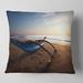 Designart 'Fishing Boat in Sri Lanka Beach' Seashore Throw Pillow