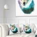 Designart 'Wolf Head Double Exposure Drawing' Animal Throw Pillow