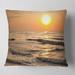 Designart 'Typical Sunrise with Tranquil Waves' Seascape Throw Pillow