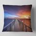 Designart 'Picturesque Seashore with Long Pier' Pier Seascape Throw Pillow