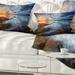 Designart 'Colorful River Sunset With Log' Seashore Throw Pillow