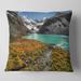 Designart 'Crystal Clear Lake among Mountains' Landscape Printed Throw Pillow