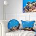 Designart 'Bright Blue Waters and Coral Fish' Seashore Throw Pillow