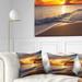 Designart 'Yellow Sunset over Gloomy Beach' Modern Beach Throw Pillow