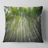 Designart 'Bamboo forest of Kyoto Japan.' Forest Throw Pillow