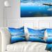 Designart 'Cloudy Sky Over Blue Sea' Seascape Throw Pillow