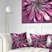 Designart 'Glittering Lush Purple Fractal Flower' Floral Throw Pillow