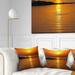 Designart 'Beautiful Sunrise Reflecting in River' Seashore Throw Pillow