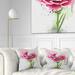 Designart 'Pink Hand drawn Watercolor Flower' Floral Throw Pillow