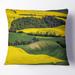 Designart 'Rapeseed Fields and Green Wheat' Landscape Printed Throw Pillow