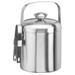 1.5-quart Brushed Stainless Steel Ice Bucket with Tongs