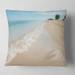 Designart 'Tropical Island Beach Waves' Modern Seascape Throw Pillow