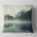 Designart 'Lake Herbert in Foggy Morning' Modern Seascape Throw Pillow