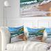 Designart 'Blue Sea with Warm Waves' Seascape Throw Pillow