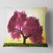 Designart 'Cherry Blossom in Beautiful Garden' Landscape Printed Throw Pillow