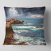 Designart 'Volcanic Beach Stormy Weather' Seashore Throw Pillow