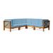 Brava Outdoor 5-Seat Acacia Wood Sofa Set by Christopher Knight Home