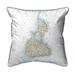 Block Island, RI Nautical Map Extra Large Zippered Pillow
