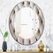 Designart 'Diamond Shaped Leather Couch' Printed Modern WallMirror - Frameless Oval or Round Wall Mirror - Multi