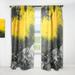 Designart 'White, Black and Yellow Marbled Acrylic Painting' Modern Curtain Single Panel