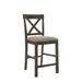 ACME Martha II Counter Height Chair (Set of 2) in Tan Linen and Weathered Gray