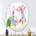 Designart 'Garland Sweet 5' Printed Cabin and Lodge Oval or Round Wall Mirror