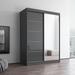 Aria High Gloss 2-door Modern Wardrobe with Mirror