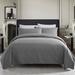 3-piece Fashionable Solid Embossed Quilt Set Bedspread Cover