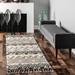 Brooklyn Rug Co Shaggy Banded Tribal Soft Shag Area Rug