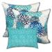 Blue Ocean Waves Indoor/Outdoor, Zippered Pillow Cover, Set of 2 Large & 1 Lumbar, Blue, Seafoam, Aqua