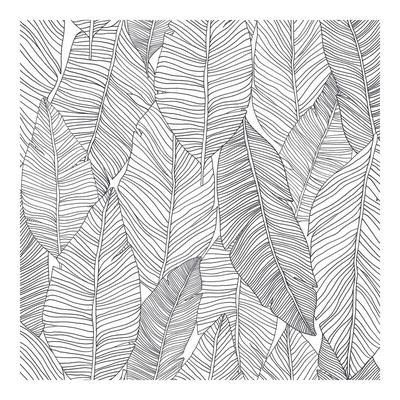 ESTA Home Thuy Grey Banana Leaves Wallpaper - 20.5 x 396 x 0.025