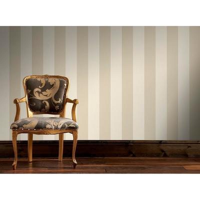 Water Silk Stripe Ivory/ Taupe Wallpaper